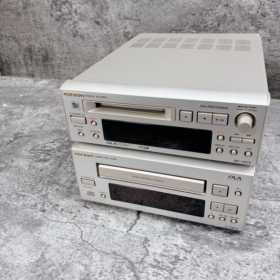 ONKYO C-705TX &MD-105TXディスクプレーヤー ジャンク ONKYO MD-105TX C-705TX 通電確認のみ - メルカリ
