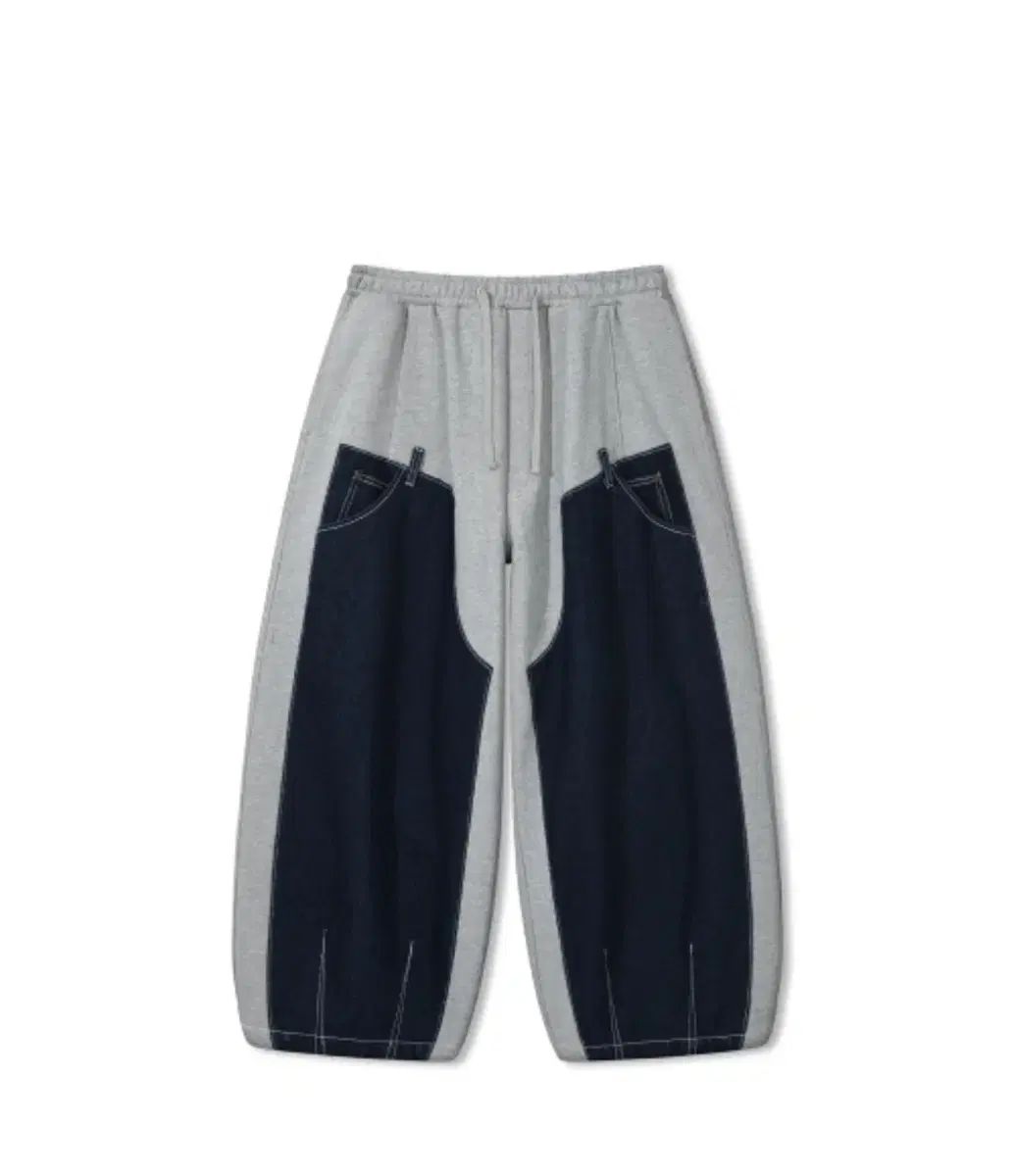 アングラン デニム ダブルスウェット バルーンパンツ