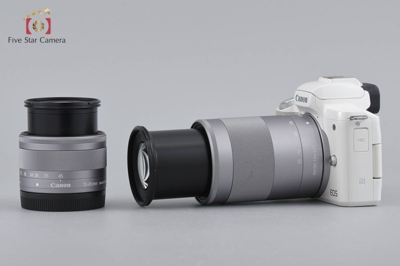  Canon キヤノン EOS Kiss M ダブルズームキット ホワイト 元 き ミラーレスカメラ ミラーレス一眼 デジタルカメラ