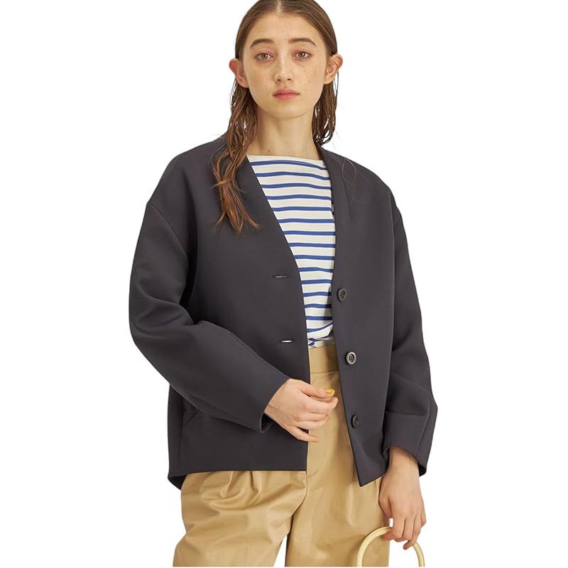 シップス レディース SHIPS for women ブルゾン マトラッセ トリプルクロス コクーン ネイビー 36