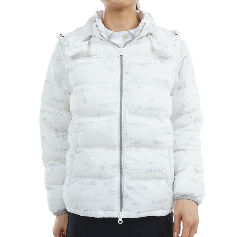 ピン アパレル レディース 中綿 フルジップブルゾン ストレッチ性 保温性 | ゴルフ アウター 622-4220002 032_ホワイトパターン S