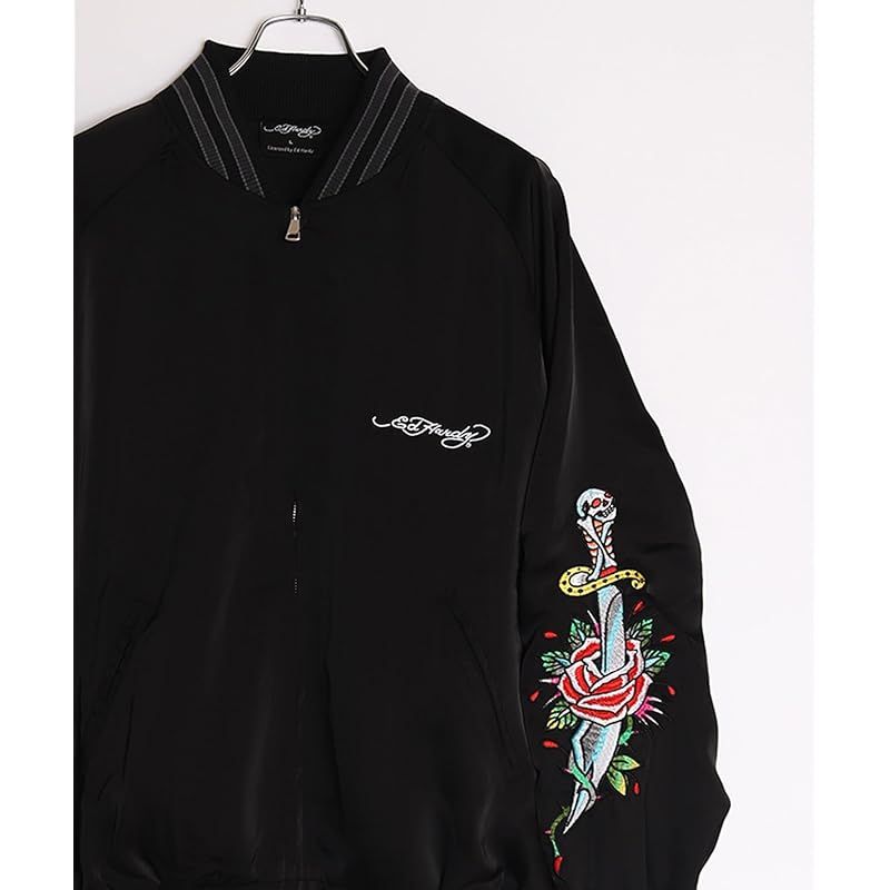  WESTSEA Ed Hardy エドハーディー スカジャン スタジャン ブルゾン アウター 刺繍 メンズ レディース M ブラック|レッド|薔薇 コート ジャケット ファッション