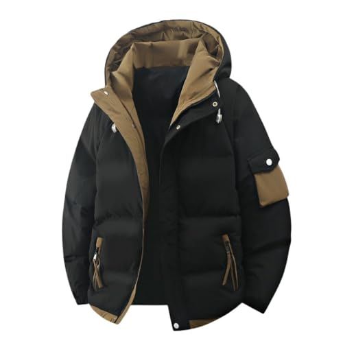 foxseon ダウンジャケット メンズ ダウンコート モッズコート 中綿 フード付き 防寒 コート 厚手 防風 保温 アウター カジュアル 男女兼用 冬 ジャンパー コートpo 455 eddba