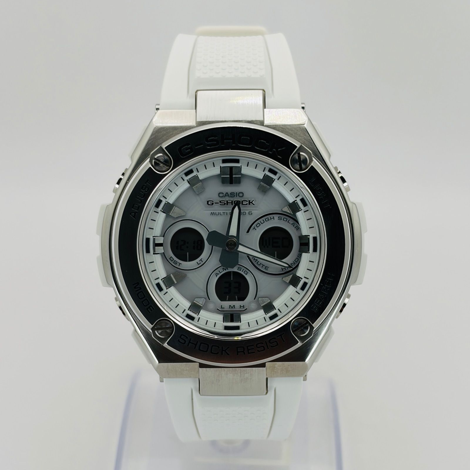 T 764 保証付き 正常稼動 CASIO カシオ 電波ソーラー G-SHOCK ジーショック G-STEEL ジースチール GST-W 310-7 AJF メタルベゼル ホワイトダイヤル 時計 メンズ ユニセックス