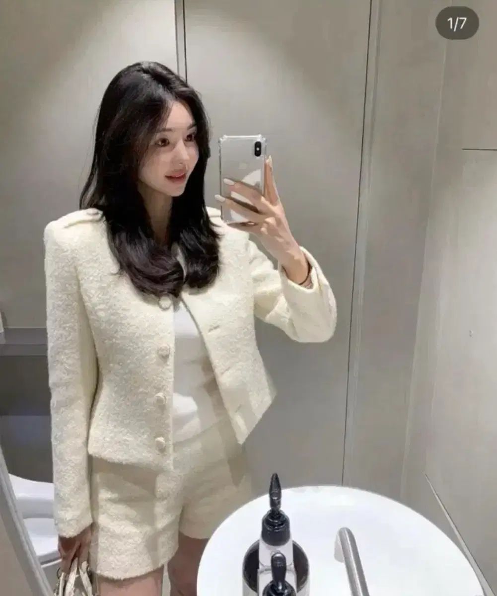 LAPLA アイボリー ツイード ハーフパンツ セットアップ