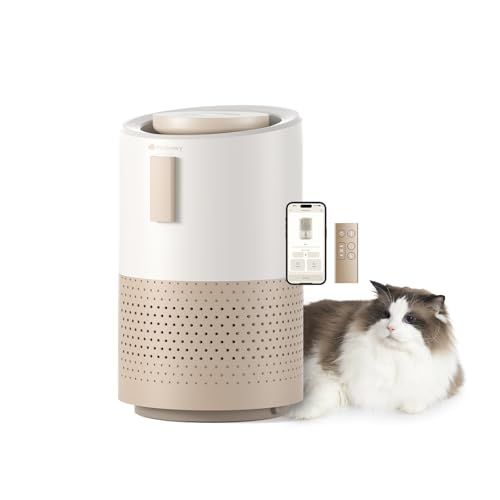 PetSnowy 空気清浄機 ペット特化モデル TiO 2臭気制御 空気品質監視 花粉対策 アレルギー 省エネ ペット向け H 13高効率フィルター 小型 m