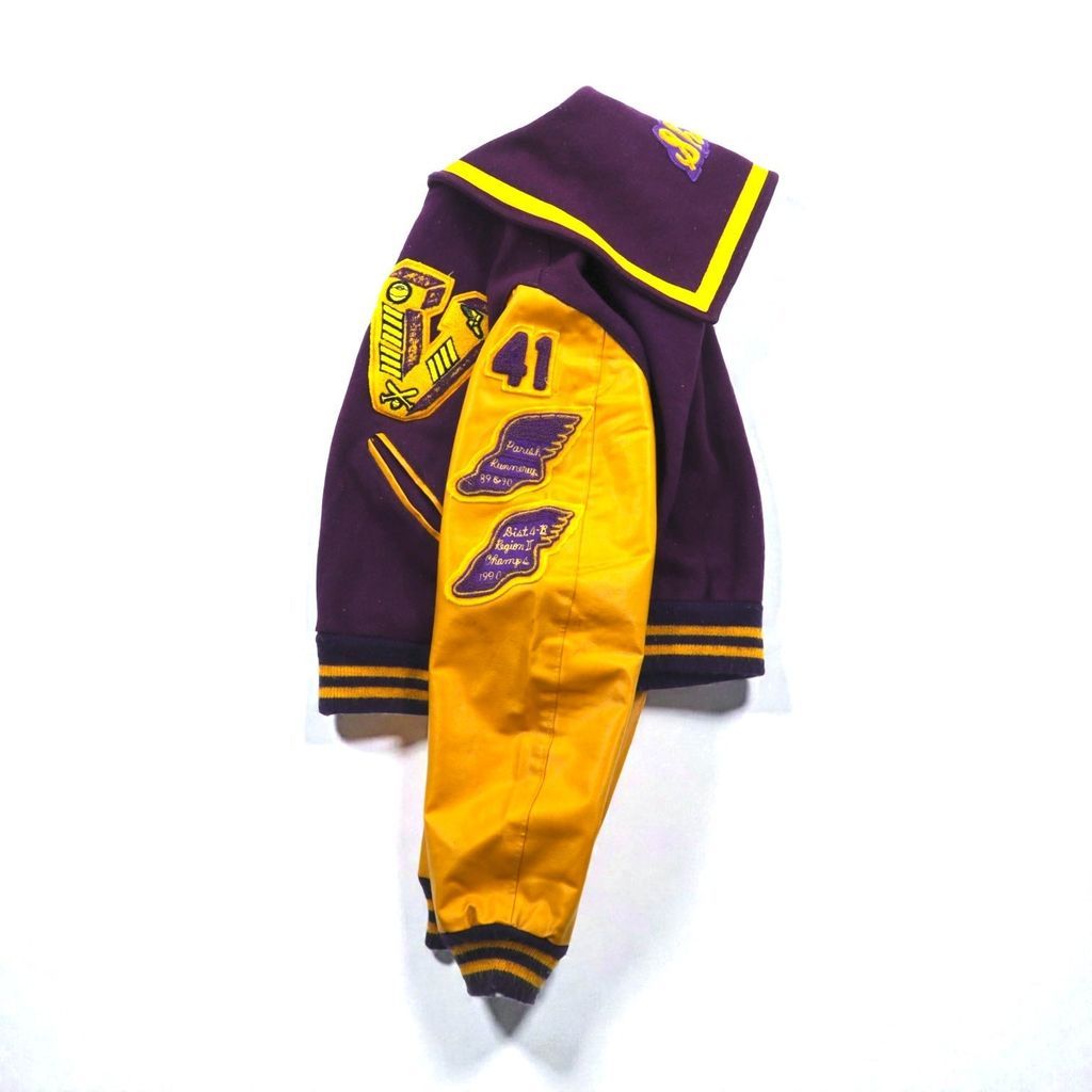 70s USA製 ヴィンテージ スタジャン レターマンジャケット 70S ヴィンテージ 袖革 レザー スタジアムジャケット バーシティ