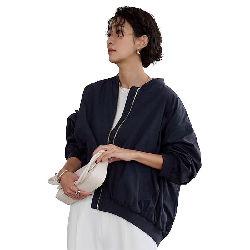 ユアーズ Wジップ ボリューム ブルゾン レディース M ネイビー