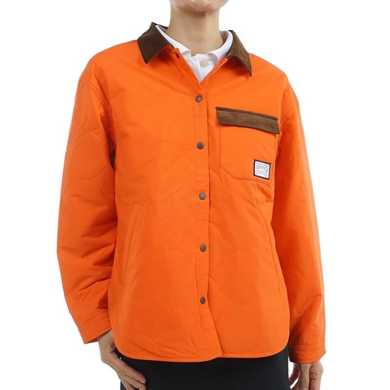 ピン アパレル レディース 中綿 フルジップブルゾン ストレッチ ゴルフ アウター 622 4220004 150_オレンジ M