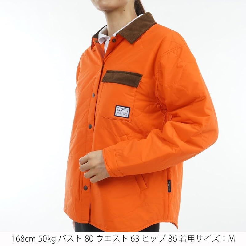 ピン アパレル レディース 中綿 フルジップブルゾン ストレッチ ゴルフ アウター 622 4220004 150_オレンジ M