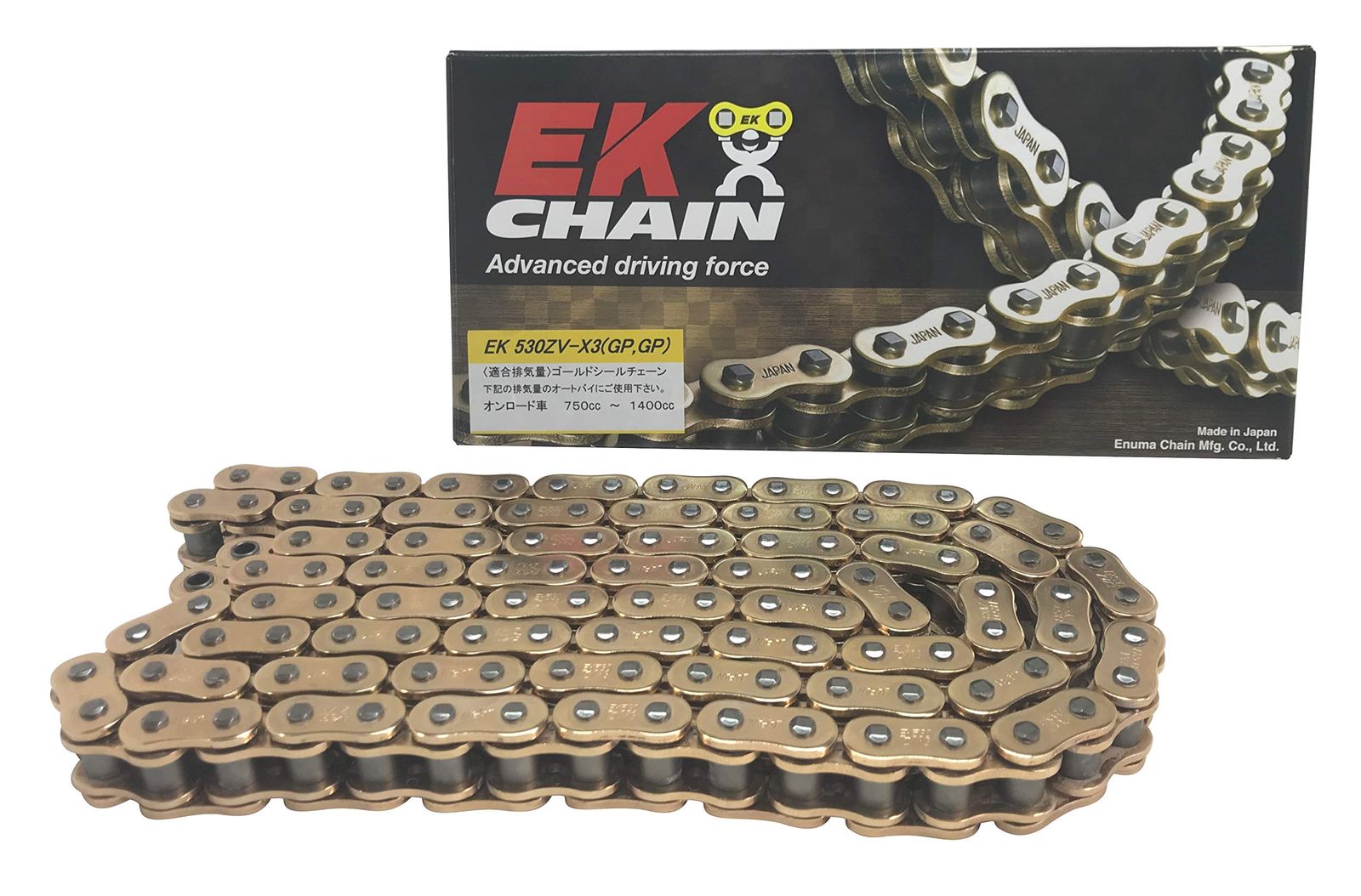 EK イーケー バイク用チェーン 520 ZV-X 3 ゴールド 138 L MLJ カシメジョイント NXリングシール