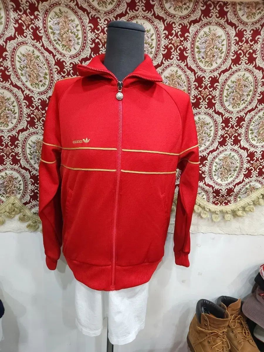 アディダス 80 s レッド GOLD バイカラー ジャージージャケット