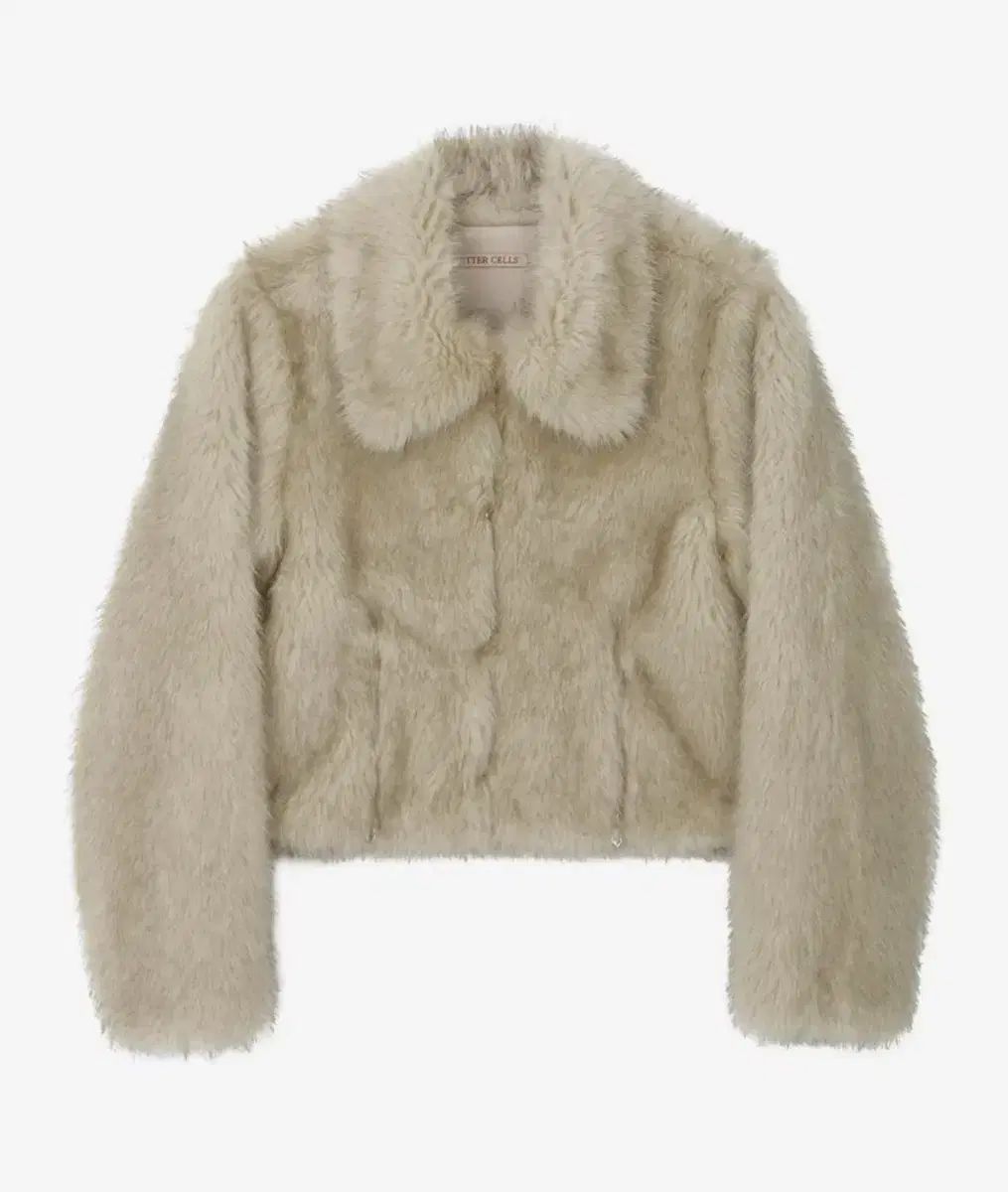BITTERCELLS クロップド ファージャケット ベージュ