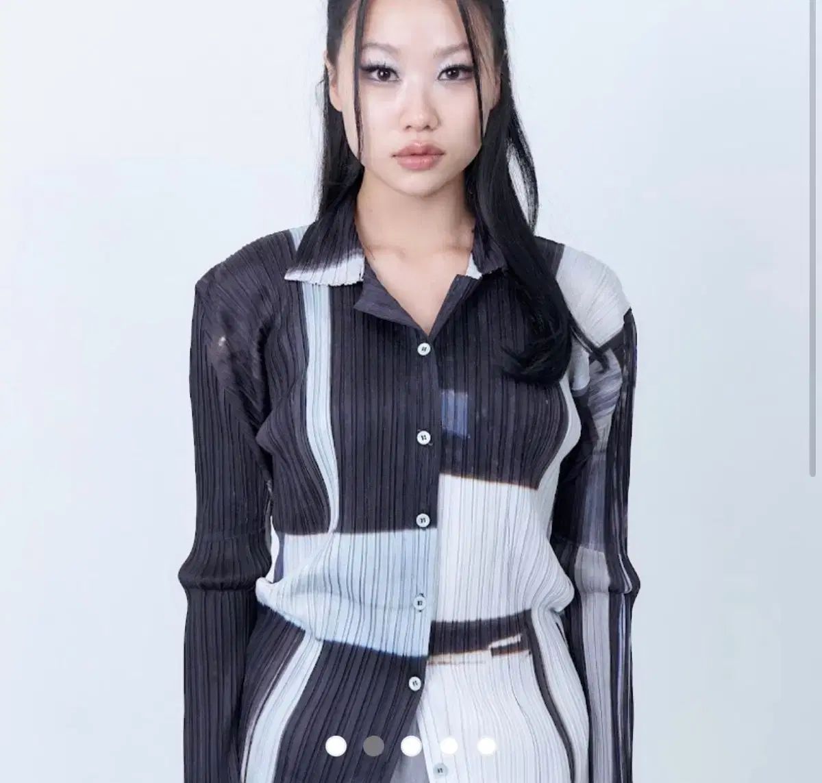 Dydoshopプリントプリーツカーディガン