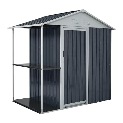 BTM 物置 屋外 スチール 倉庫 戸外収納庫 W 193 D 130 H 189 cm 物置き おしゃれ 大型 収納庫 防さび ベランダ 防水 ドア ガーデニング 庭 m