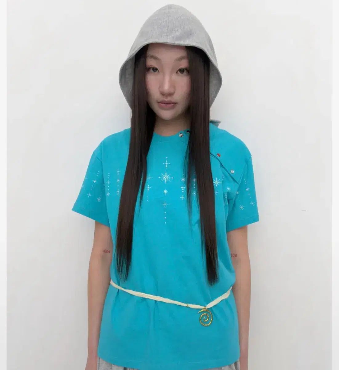 퓨레 Henna boxy tee Turquoise