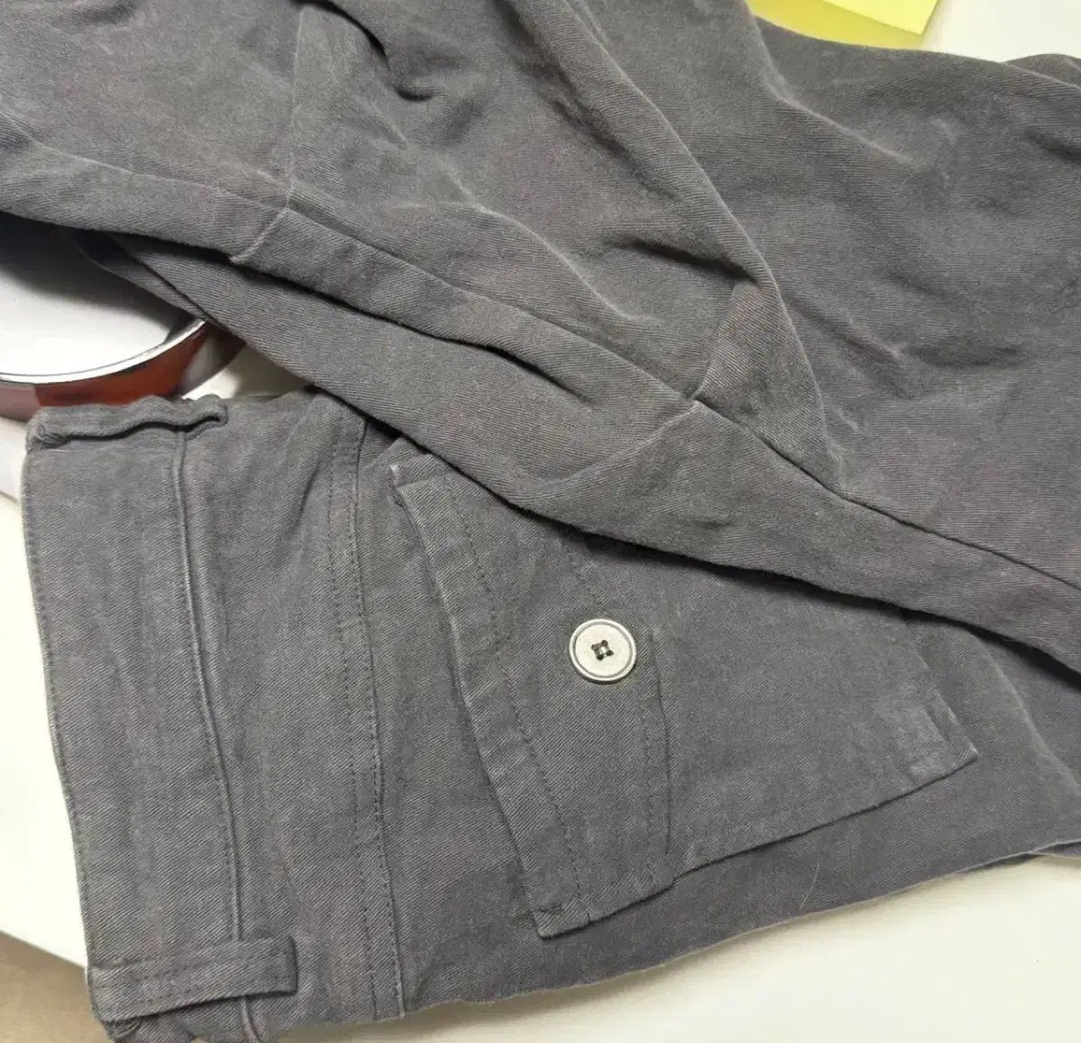  ミセキSEOUL シャーリング ブーツカット パンツ チャコール チノパン パンツ