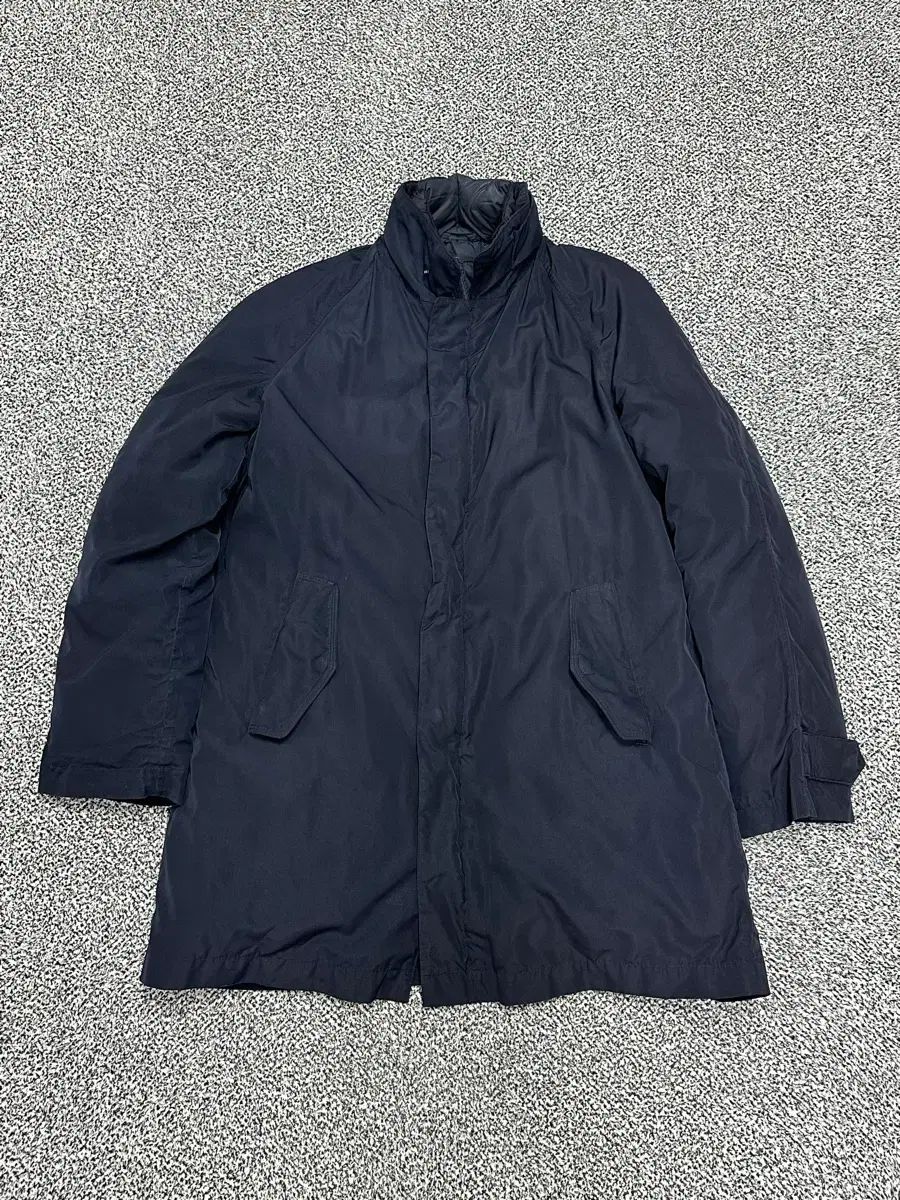 ASPESI | メンズ100 ネイビー ステンカラーコート ダウン