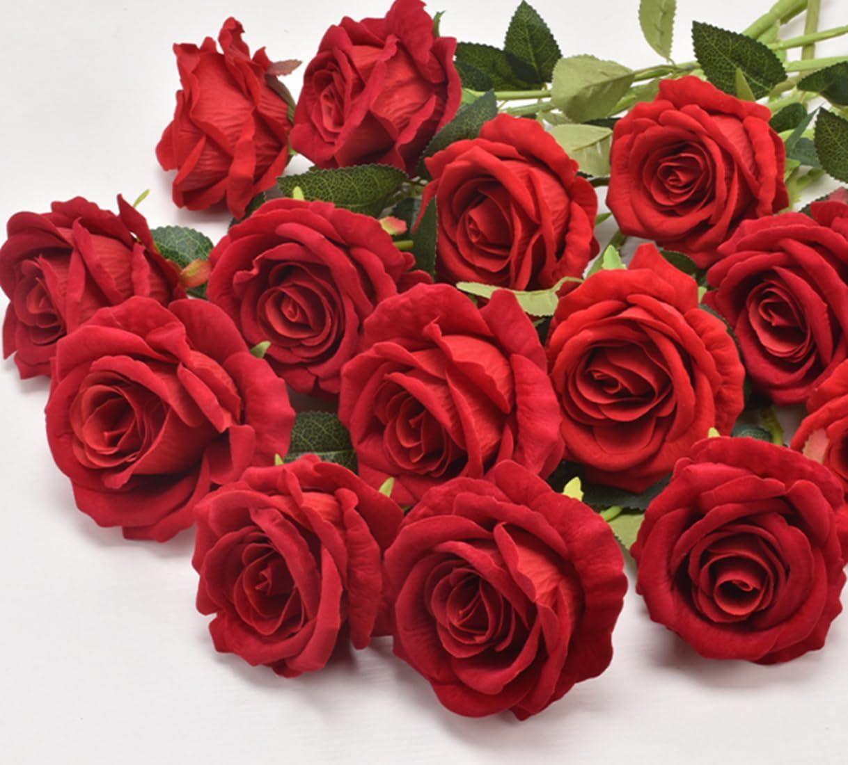 在庫処分 花束 枯れない花 フランネル素材 薔薇 インテリア アートフラワー ローズ花束 結婚式 12本セット バレンタイン お祝い プレゼント 造花 装飾