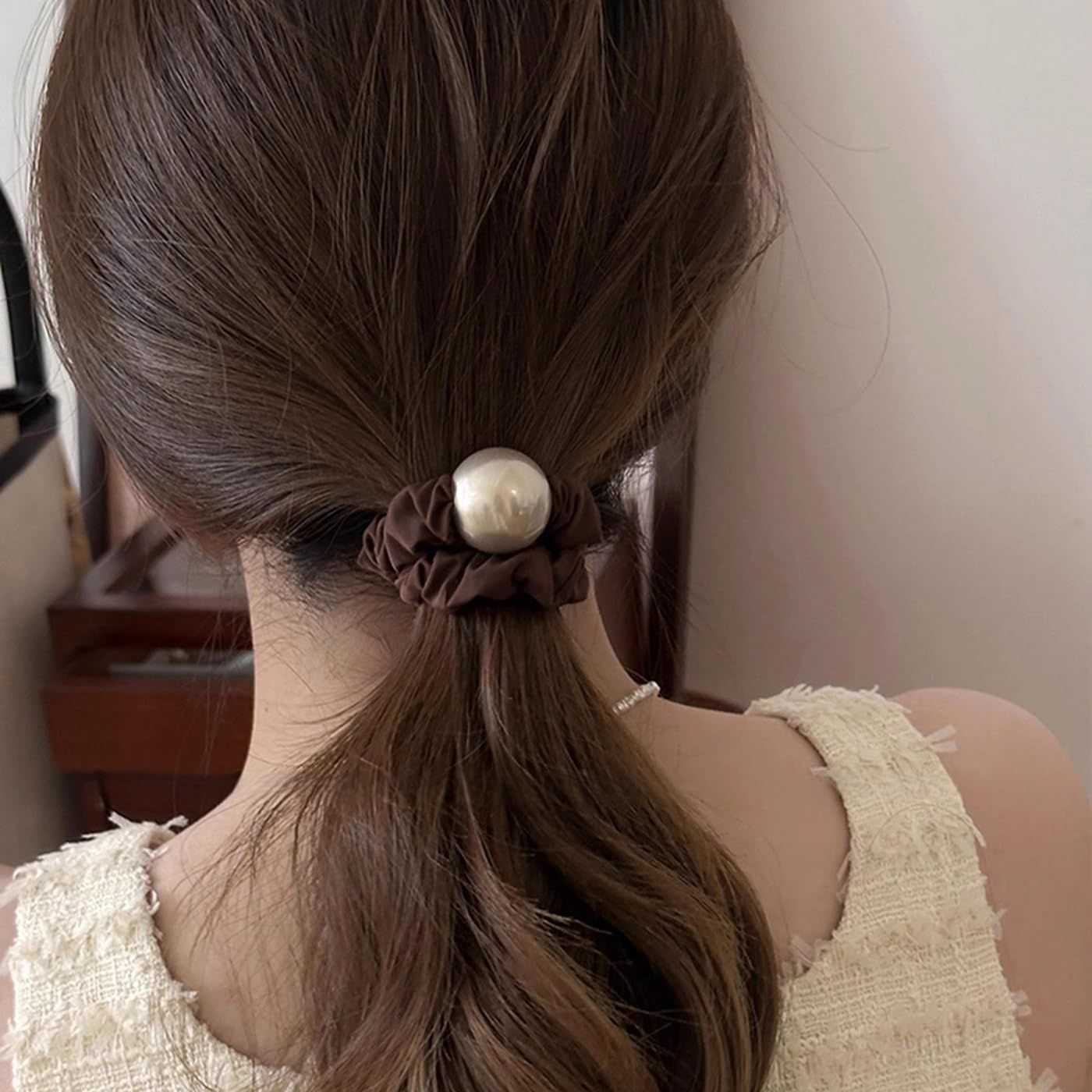 数量 ヘアアレンジ 美髪シュシュ ヘアアクセサリー シルク 大人 ヘアゴム ファッション シュシュ パール 跡がつかないヘアゴム おしゃれ BetterJonny セット