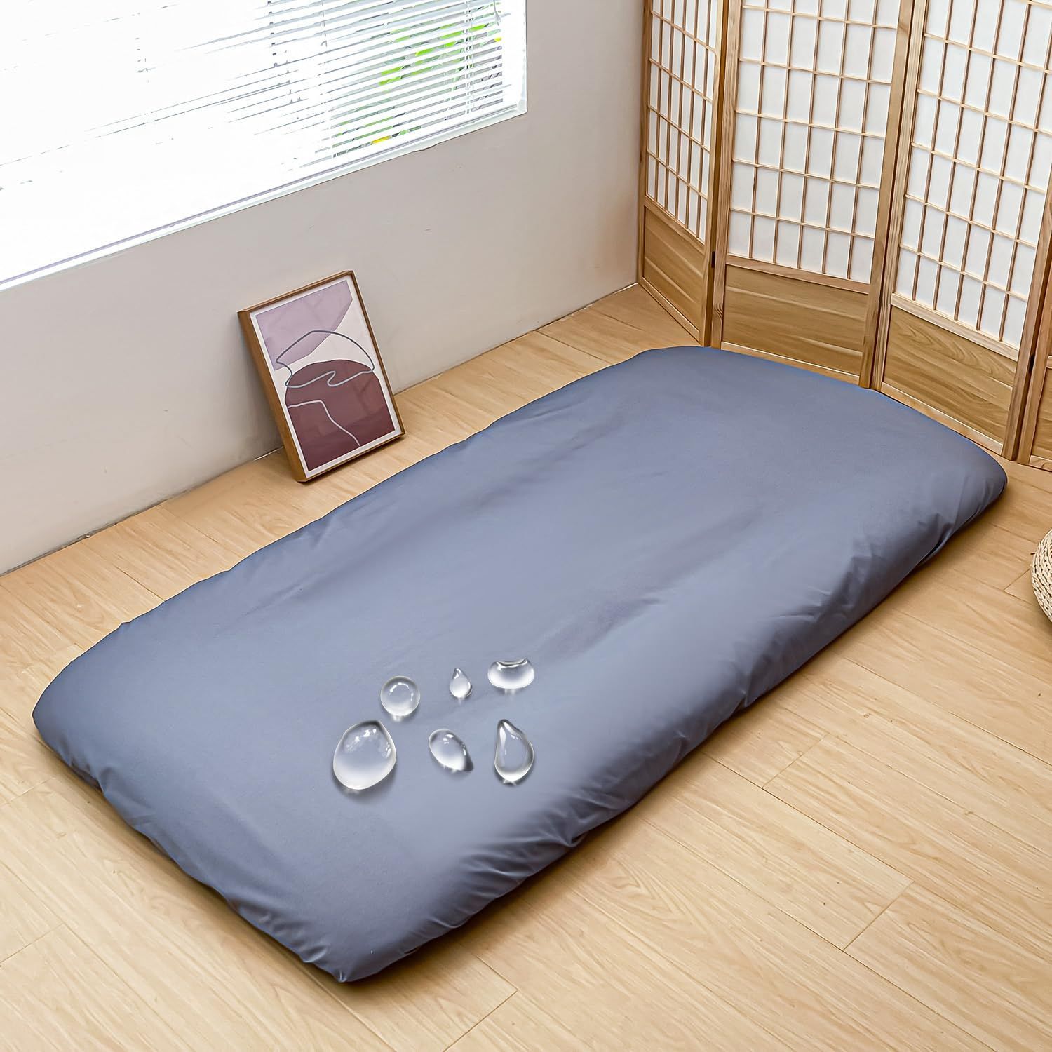 洗い替え 介護用シーツ 赤ちゃん 防ダニ 大人用 敷カバー 敷きシーツ 抗菌 敷きカバー 敷きぶとんカバー ネイビー 敷布団カバー フィットシーツ 敷き布団用 シングル 105 215 cm ワンタッチシーツ 全面防水 FSRZT 1