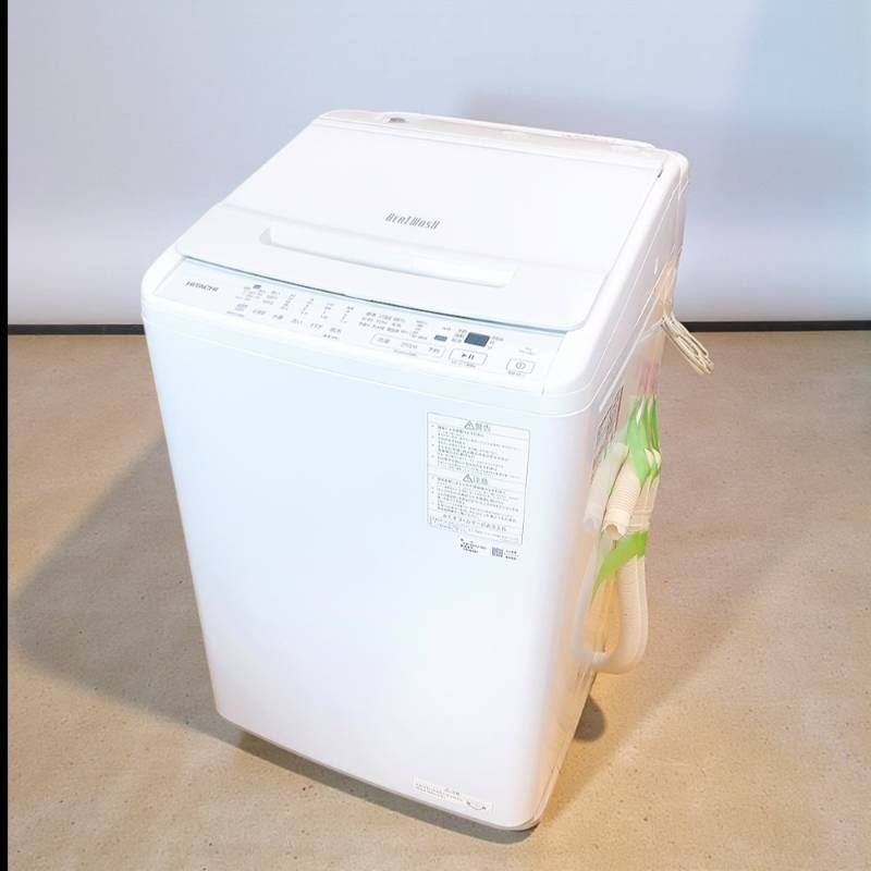 HITACHI 日立 全自動洗濯機 BW-V 80 J ホワイト 8.0 kg 2025年製 ビートウォッシュ 高年式 ファミリー向け 家財便発送 家財便対応 洗濯機 縦型