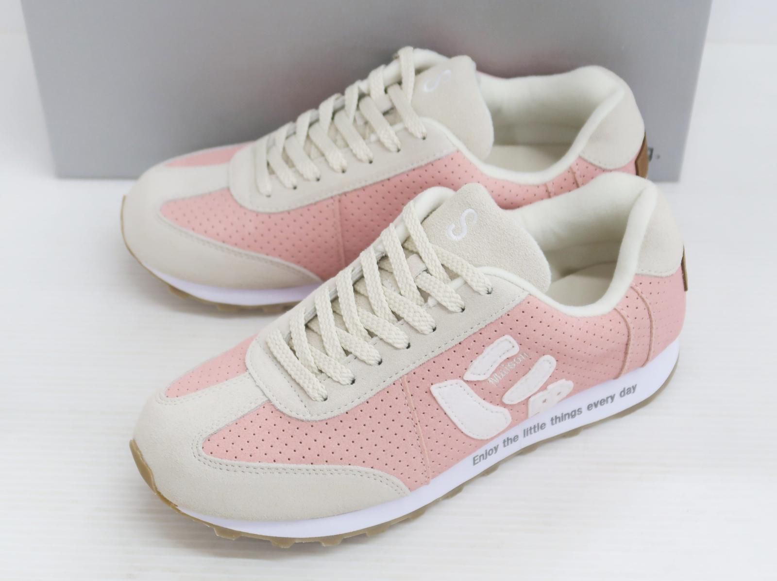 2912 サンガッチョ × Wako s Room ワコズルーム MOM PINK イニシャルS スエード スニーカー ♥ 24.5㎝