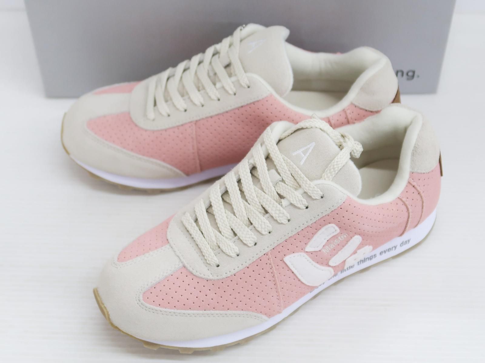 2911 サンガッチョ × Wako s Room ワコズルーム MOM PINK イニシャルA スエード スニーカー ♥ 24.5㎝