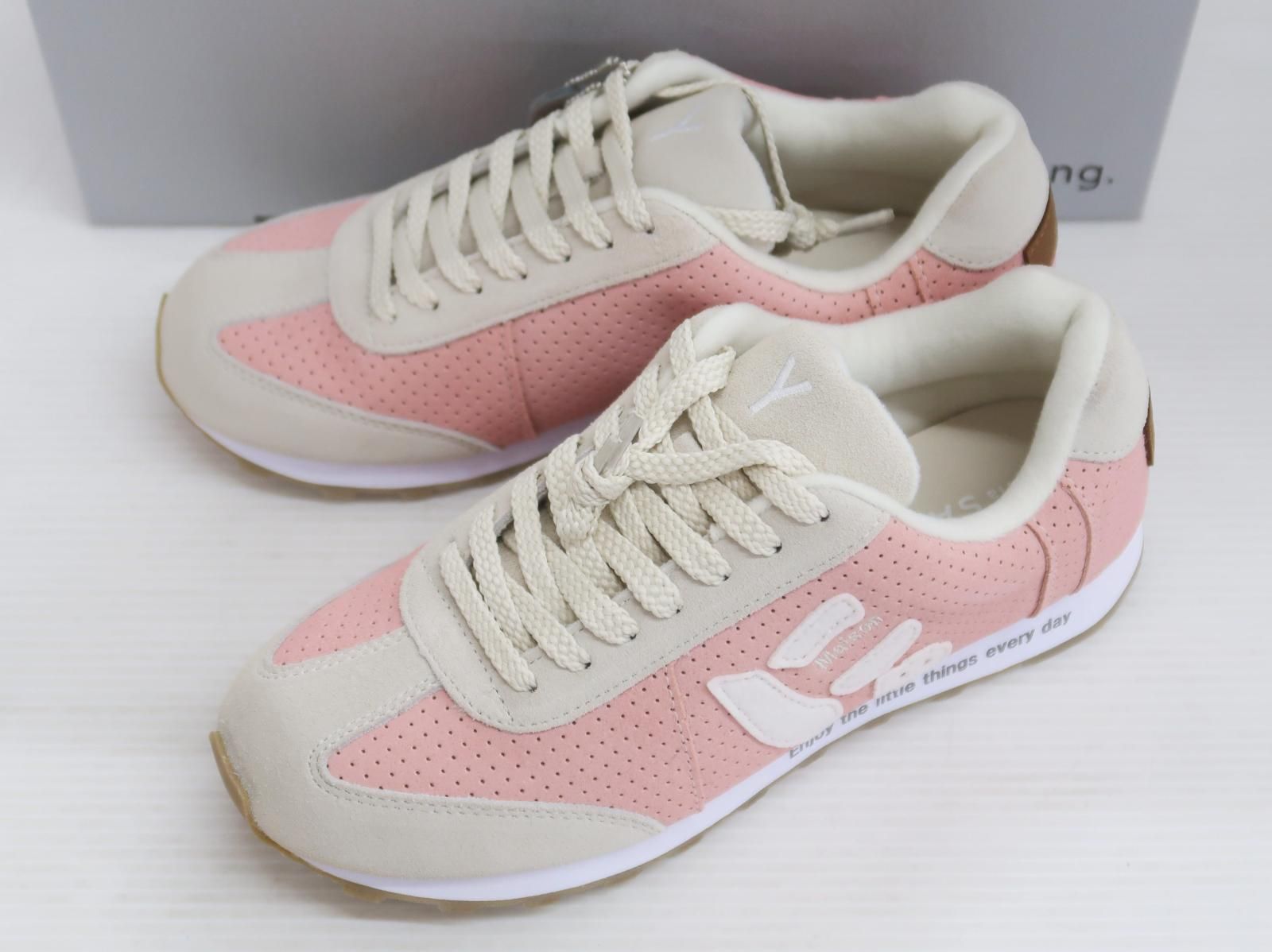 2910 サンガッチョ × Wako s Room ワコズルーム MOM PINK イニシャルY スエード スニーカー ♥ 24㎝