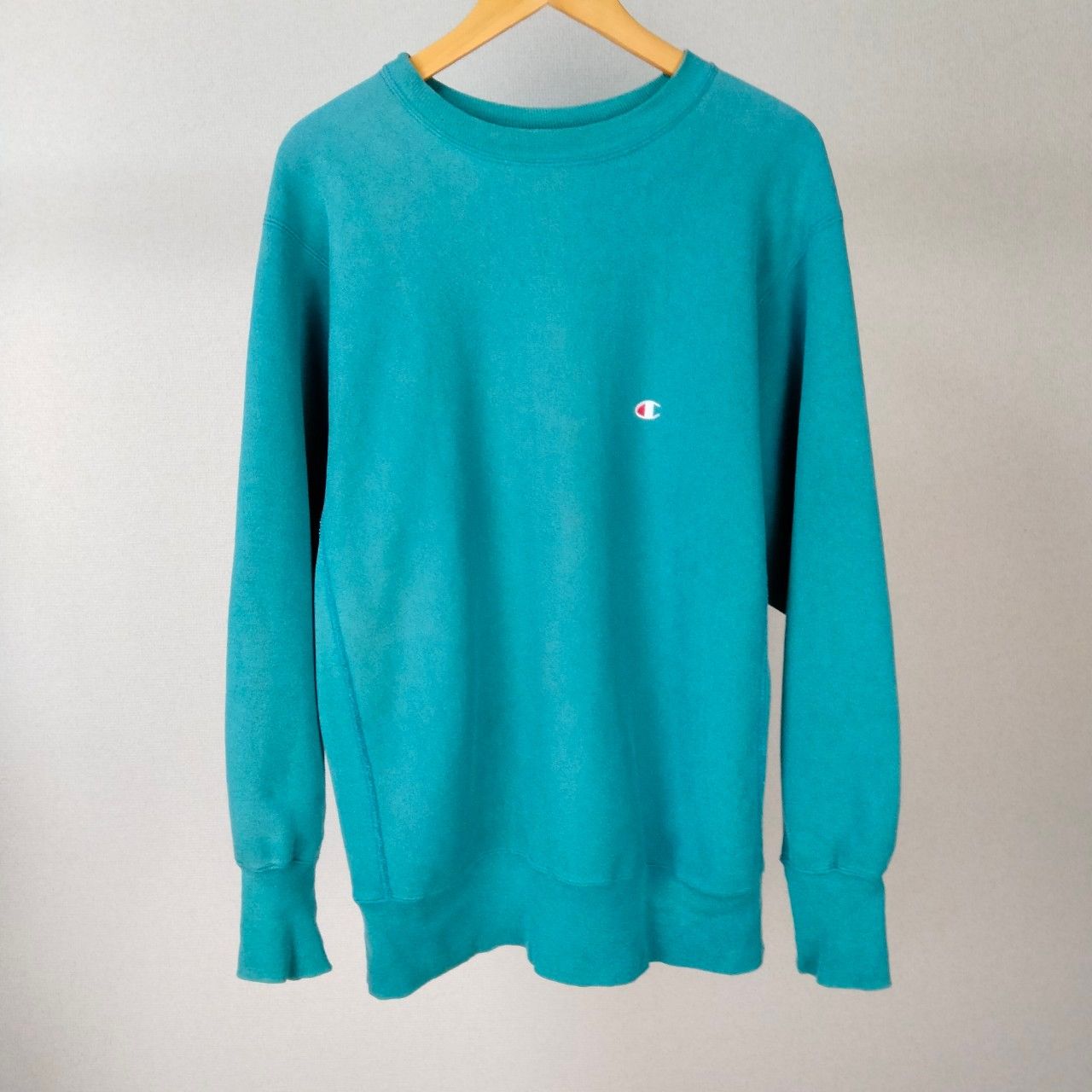 90 s Champion チャンピオン リバースウィーブ スウェット 無地 ティール XLサイズ メンズ 古着 アメカジ ストリート