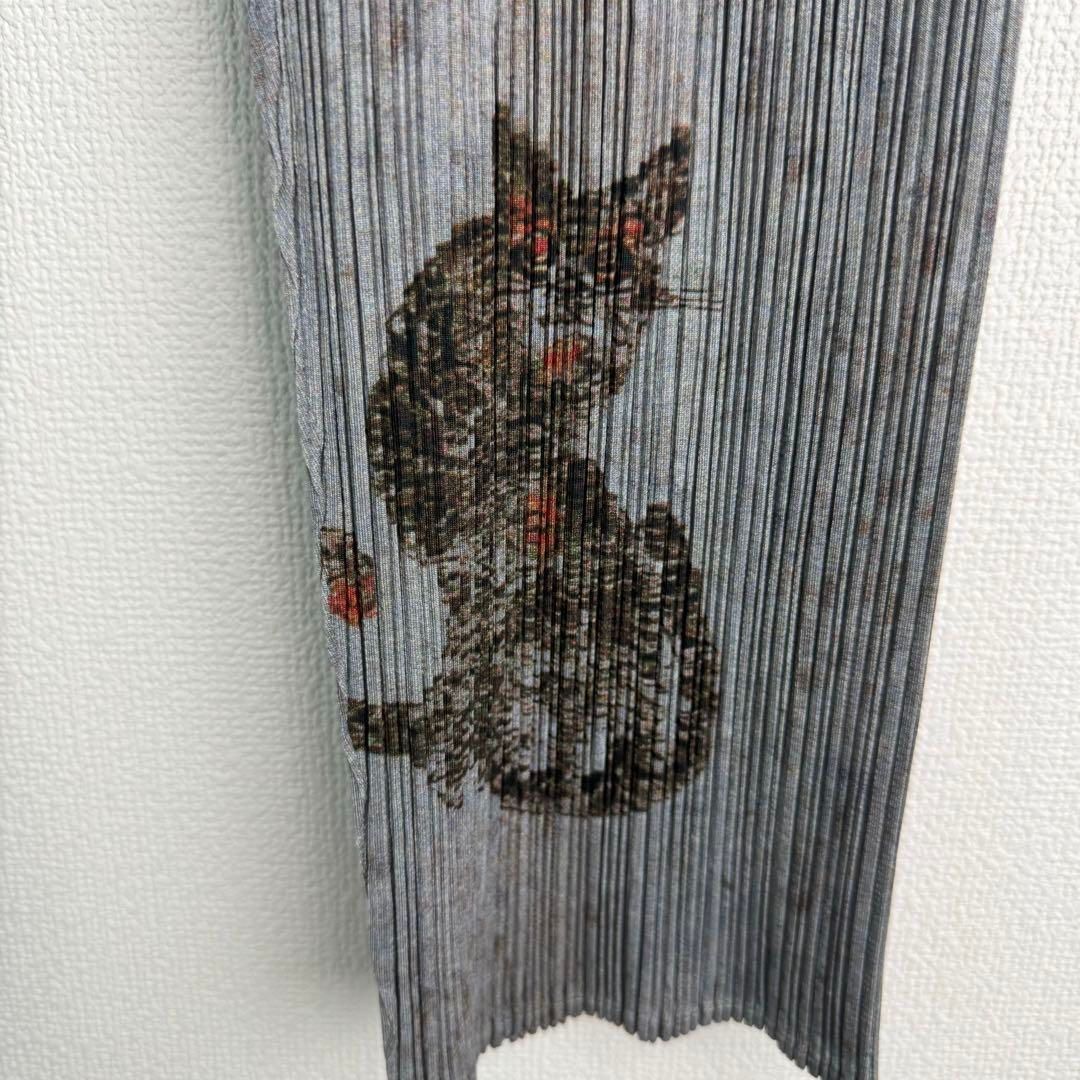 PLEATS PLEASE ISSEY MIYAKE プリーツプリーズ イッセイミヤケ プリーツパンツ アニマル柄 グレー レディース 古着 モード ストリート