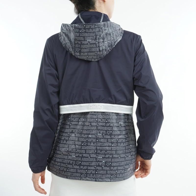  ピン アパレル レディース 撥水 フルジップブルゾン FLEX-IELD 防風性 ストレッチ性 | ゴルフ アウター 622-4220800 120_ネイビー L ファッション雑貨 ベビー キッズ