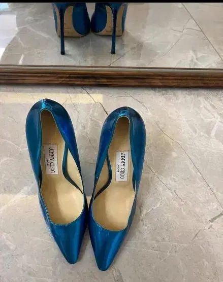 ジミーチュウ ブルー スティレット ヒール 靴 36