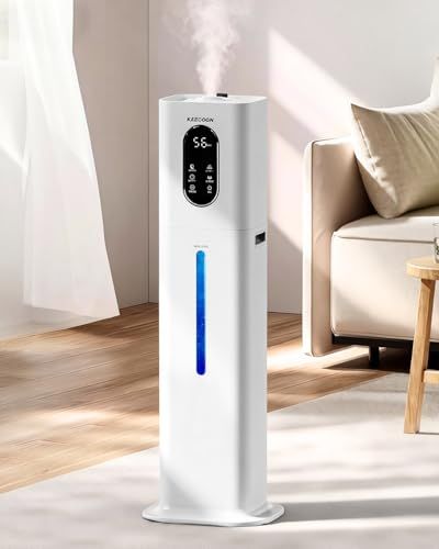 KEECOON 加湿器 大容量 8 L スチーム式 加熱式 ハイブリッド式 除菌 2025 業務用 大型 超音波式 タワー型 上から給水 アロマ 切れタイマー リモコン 三段階噴霧量 連続48時間 静音 省エネ 湿度設定 お手入れ 27 c 90612