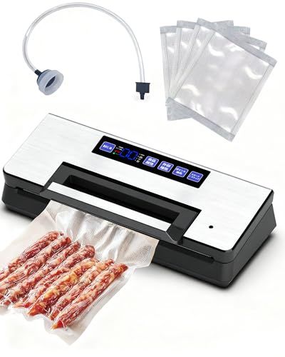 真空パック機 フードシーラー 超大吸引力150 kPA 鮮度を8倍に延ばす 9モード 食品保存 真空機 簡単操作 LCDディスプレイ 充電式コードレス 高耐久 全自動 ウェット＆ドライ 真空パック 機 家庭用食品保存 低騒音 軽量 コンパクト 00363 ed 9