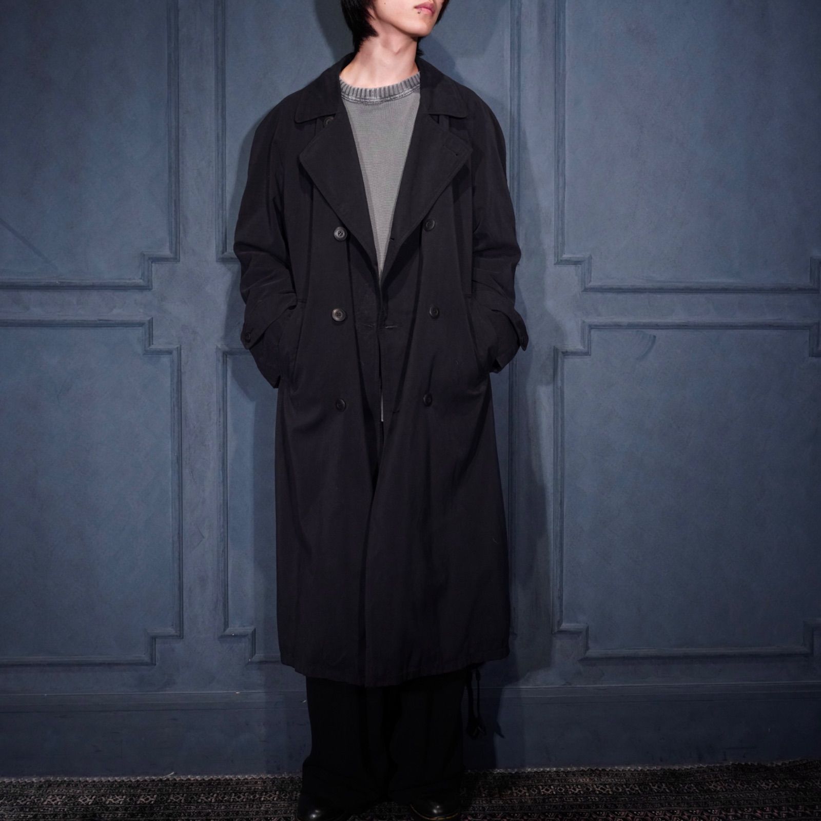 USA VINTAGE BELTED DESIGN DOUBLE TRENCH COAT MADE IN アメリカ古着ベルテッドデザインダブルトレンチコート