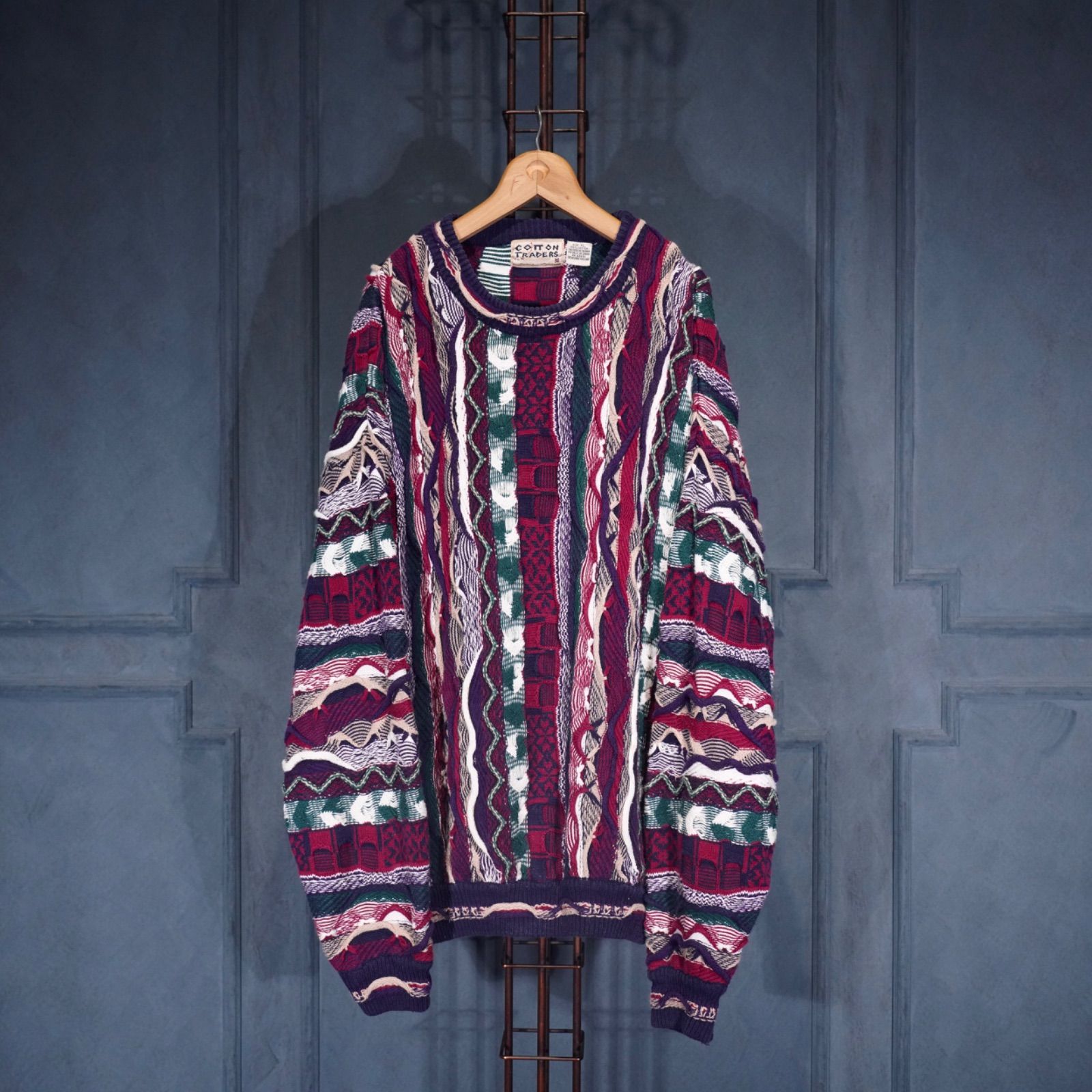 USA VINTAGE COTTON TRADERS COTTON 3D KNIT/アメリカ古着コットン3D 