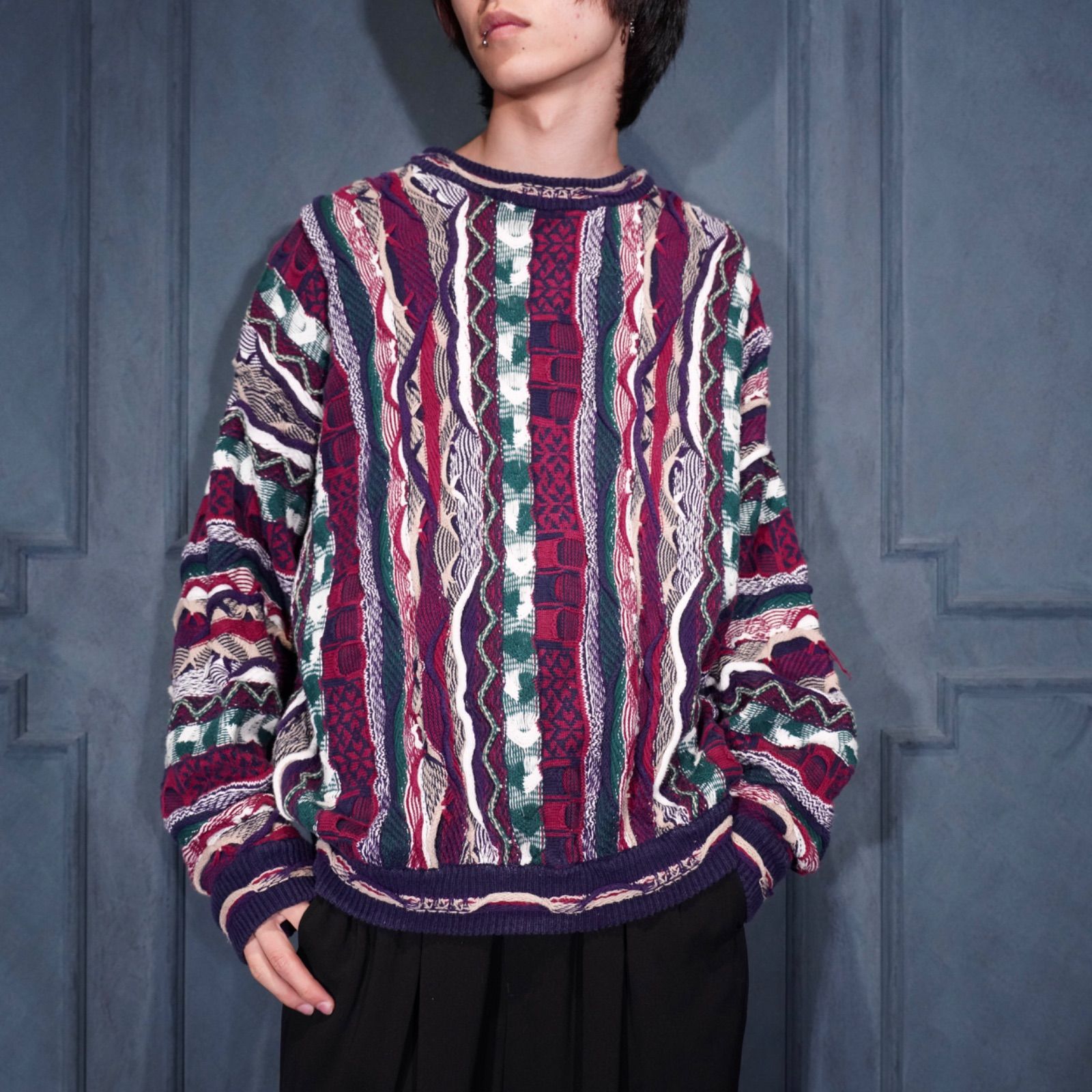 USA VINTAGE COTTON TRADERS 3 D KNIT|アメリカ古着コットン3 Dニット