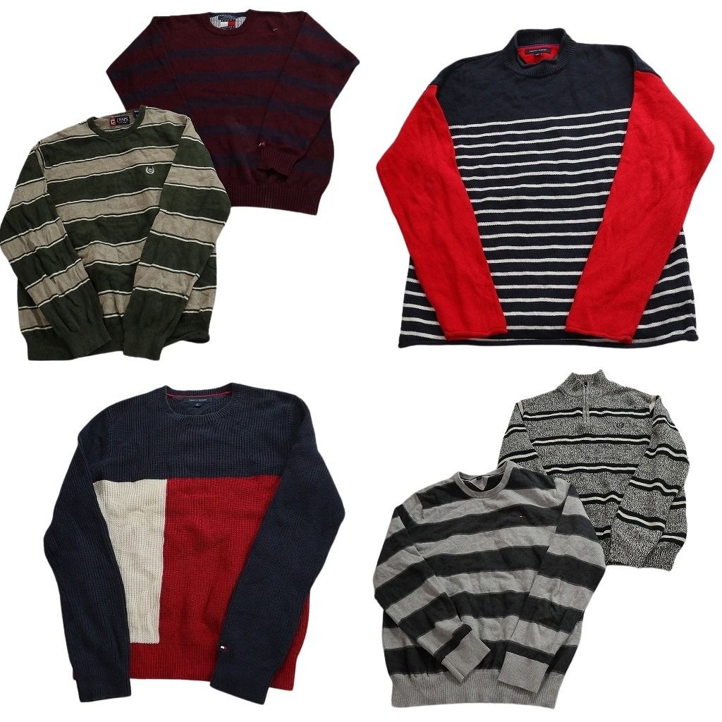 未検品 古着卸 まとめ売り ブランドMIX セーター セット メンズ M |L トミー フラッグタグ チャップス 古着 ND 2601