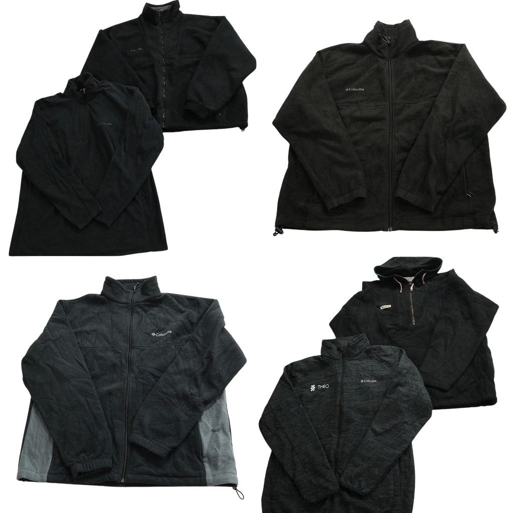 古着卸 まとめ売り コロンビア columbia 黒ベース フリース セット メンズ L |XL スタンドカラー ハーフジップ 古着 ND 2660