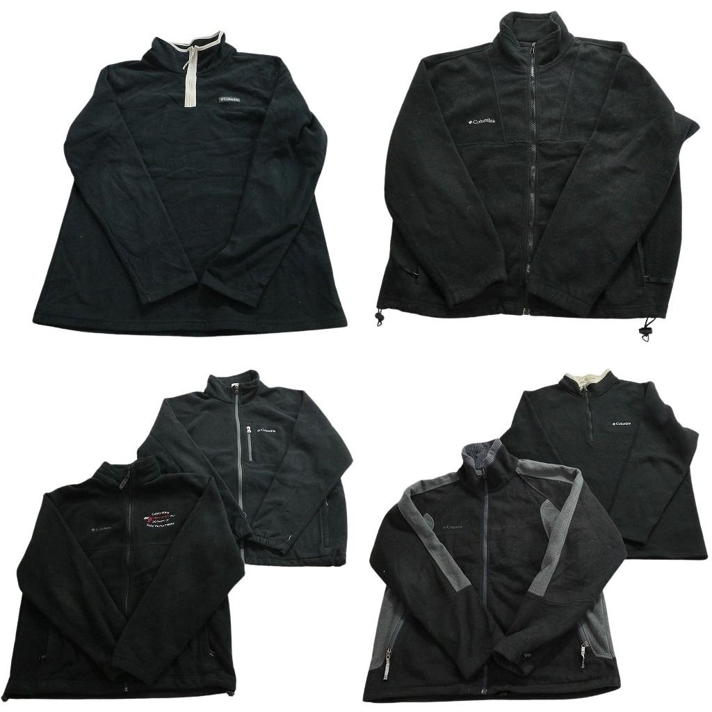 古着卸 まとめ売り コロンビア columbia 黒ベース フリース セット メンズ XL バイカラー スタンドカラー フルジップ ND 2659