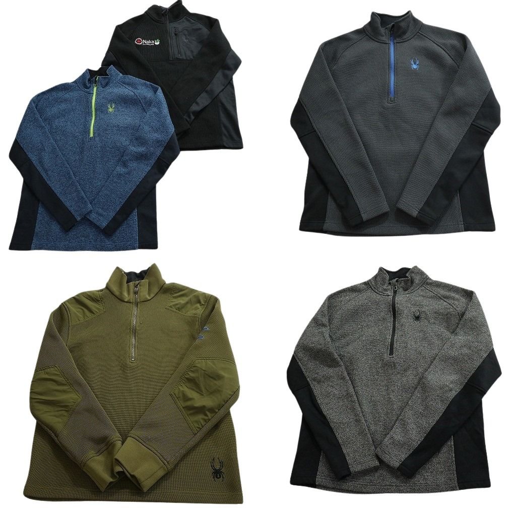 古着卸 まとめ売り スパイダー コアセーター フリース セット メンズ M エルボーパッチ ハーフジップ スタンドカラー ND 2649