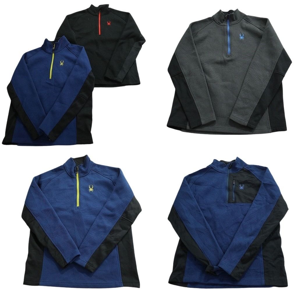 古着卸 まとめ売り スパイダー コアセーター フリース セット メンズ L バイカラー ハーフジップ ワンポイント 古着 ND 2648