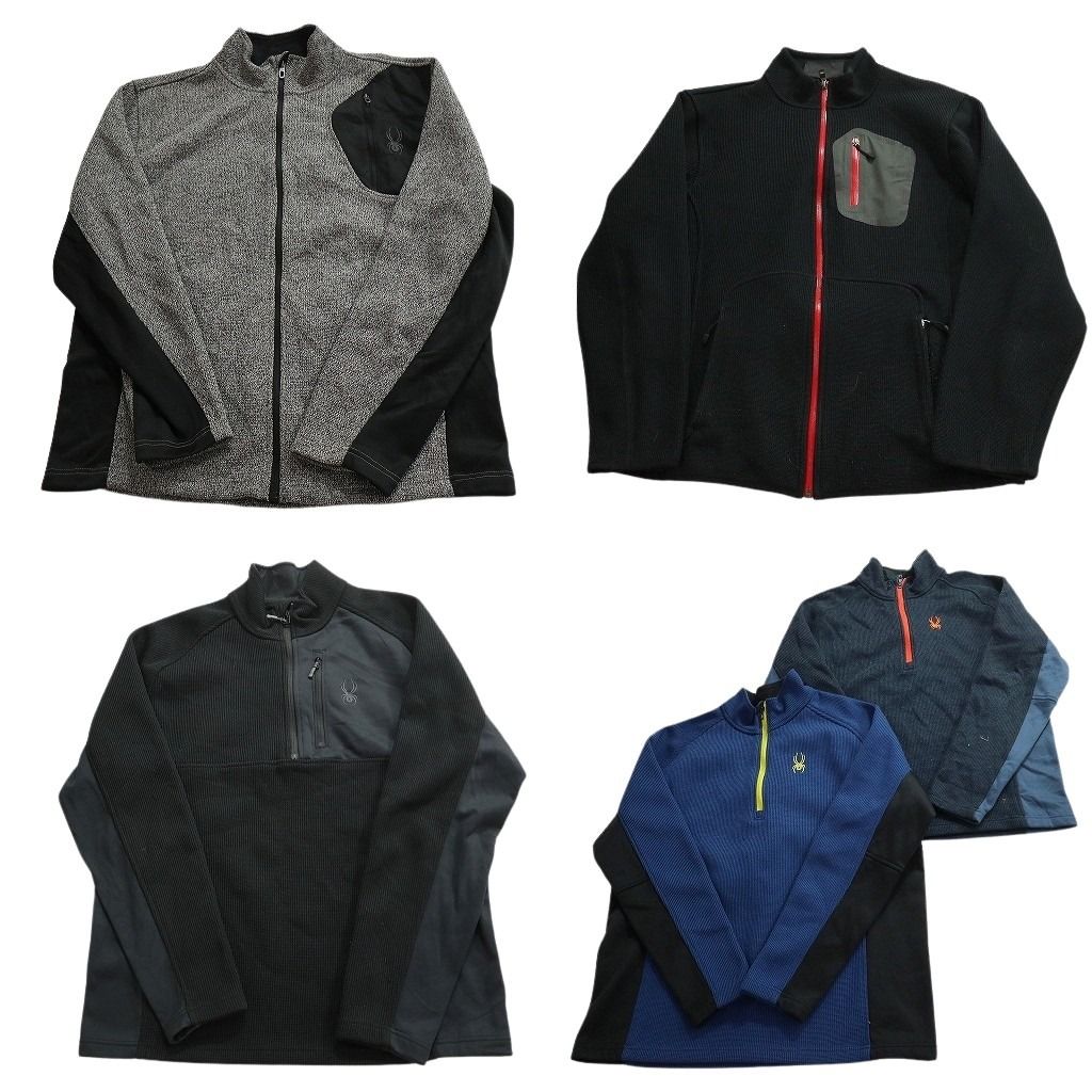 古着卸 まとめ売り スパイダー コアセーター フリース セット メンズ XL バイカラー ハーフジップ スタンドカラー 古着 ND 2647