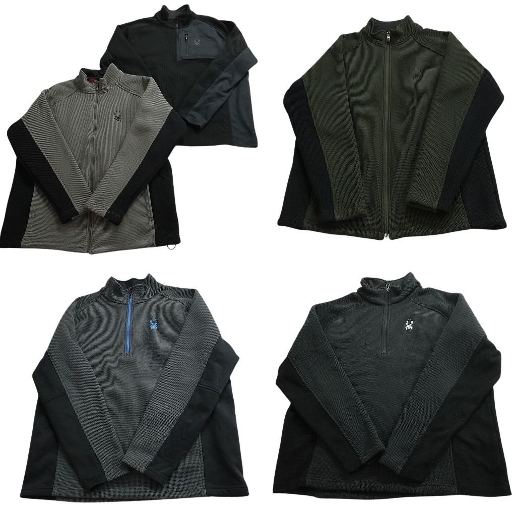 古着卸 まとめ売り スパイダー コアセーター フリース セット メンズ XL |2 フルジップ スタンドカラー バイカラー ND 2646