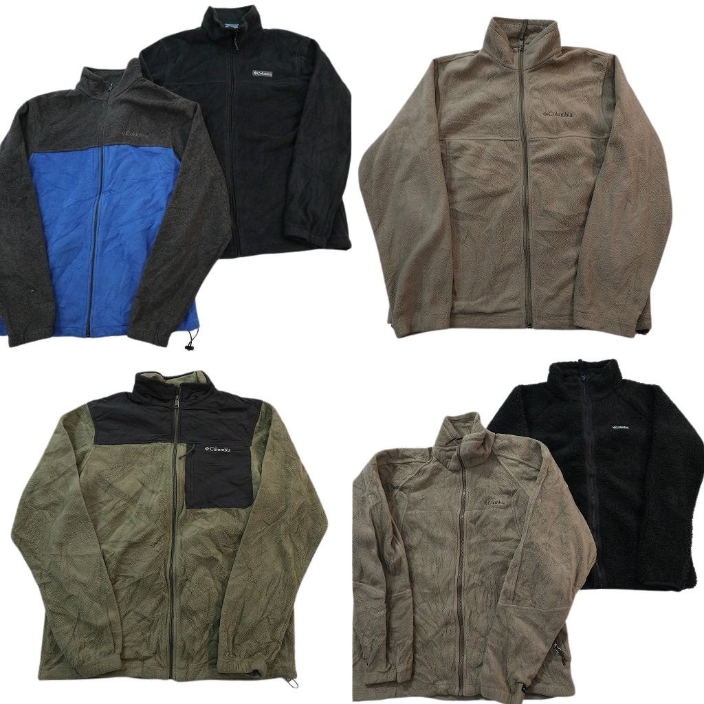 古着卸 まとめ売り コロンビア フリース MIX セット メンズ M ジップポケット フルジップ バイカラー 古着 ND 2716