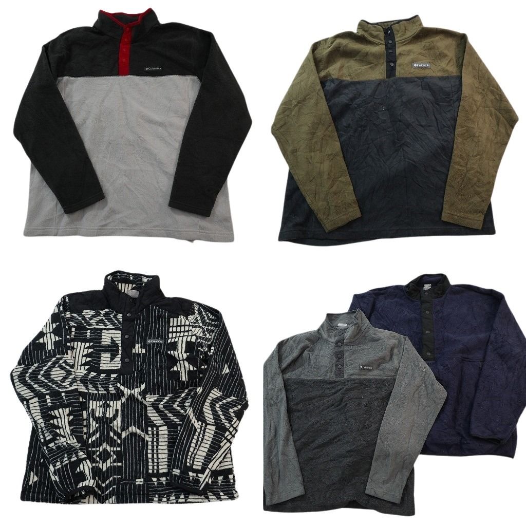 古着卸 まとめ売り スナップＴ型 ブランドMIX フリース セット メンズ XL コロンビア ギャップ バイカラー 古着 ND 2676