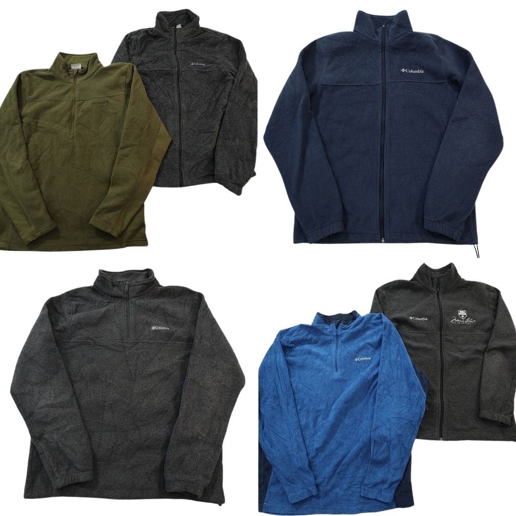 古着卸 まとめ売り コロンビア columbia フリース セット メンズ M フルジップ ハーフジップ スタンドカラー 古着 ND 2672