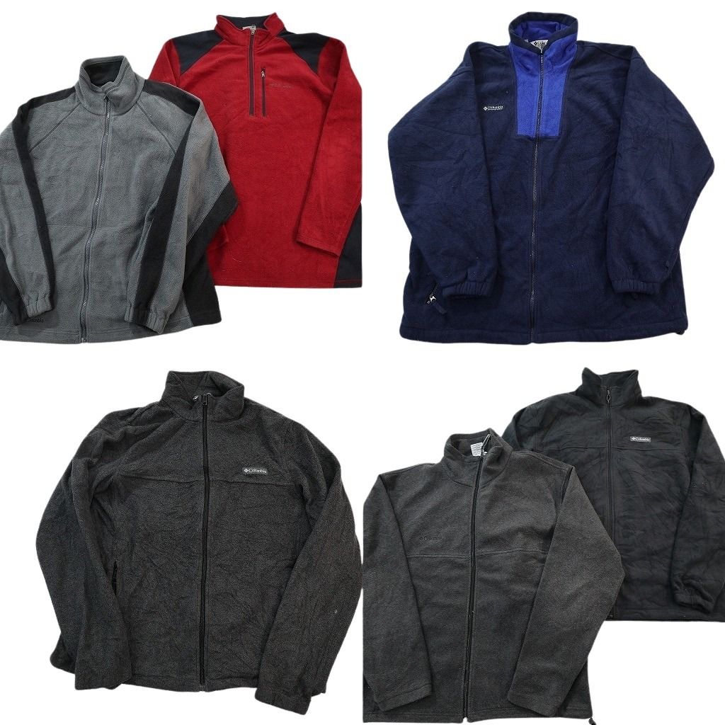 古着卸 まとめ売り コロンビア columbia フリース セット メンズ L バイカラー スタンドカラー フルジップ 古着 ND 2671