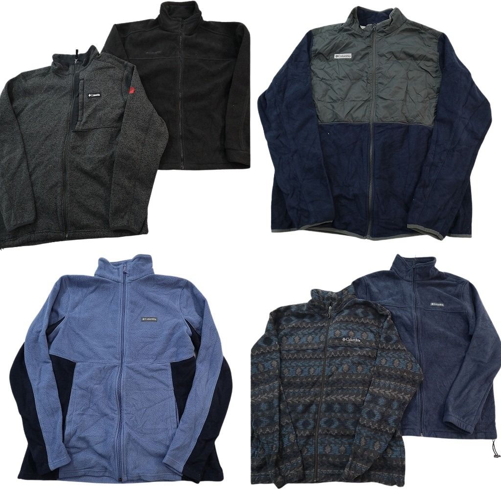 古着卸 まとめ売り コロンビア columbia フリース セット メンズ XL 切り替えデザイン 幾何学模様 バイカラー 古着 ND 2668